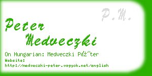 peter medveczki business card